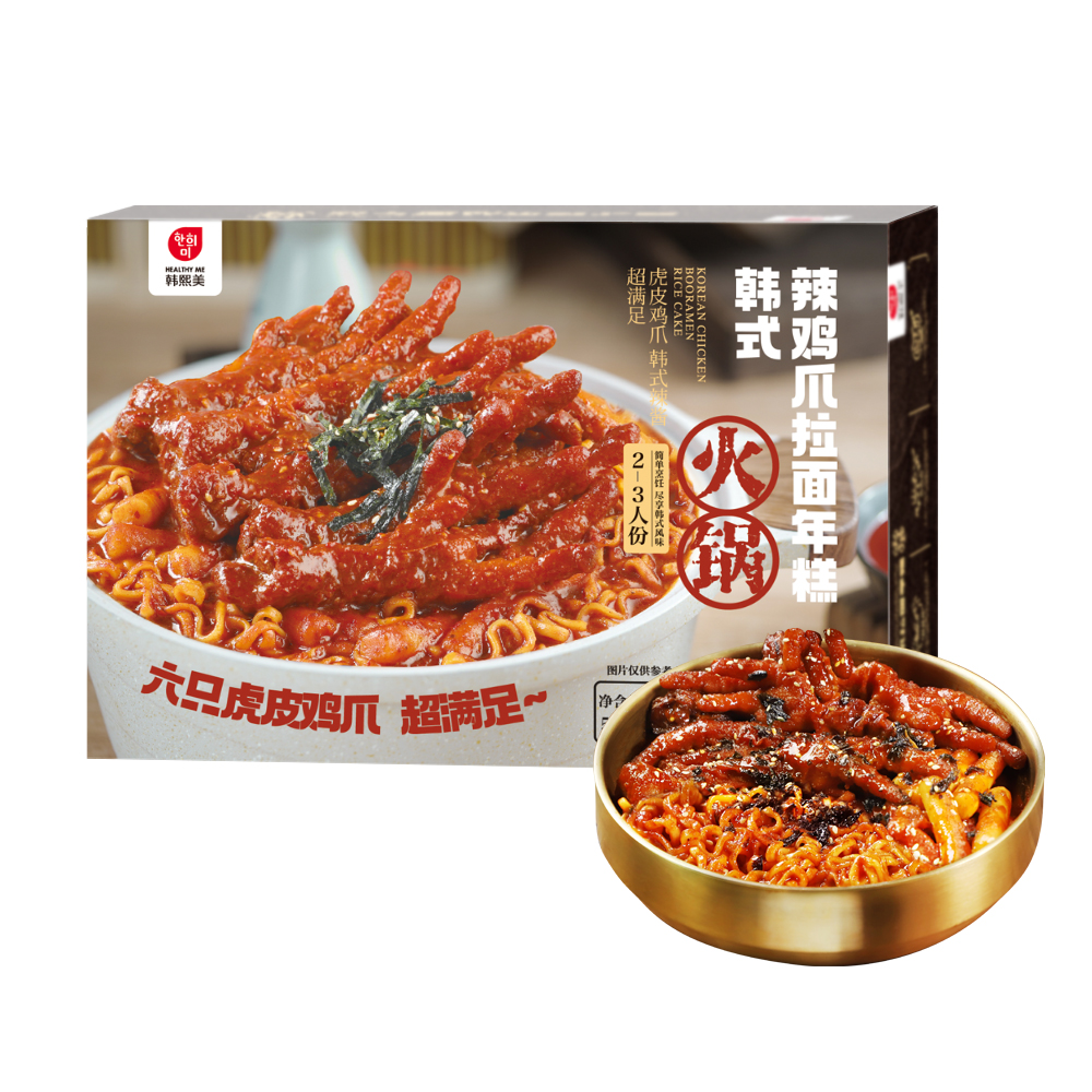 【到手2盒赠面*2泡菜*2】韩熙美韩式正宗辣鸡爪拉面年糕火锅