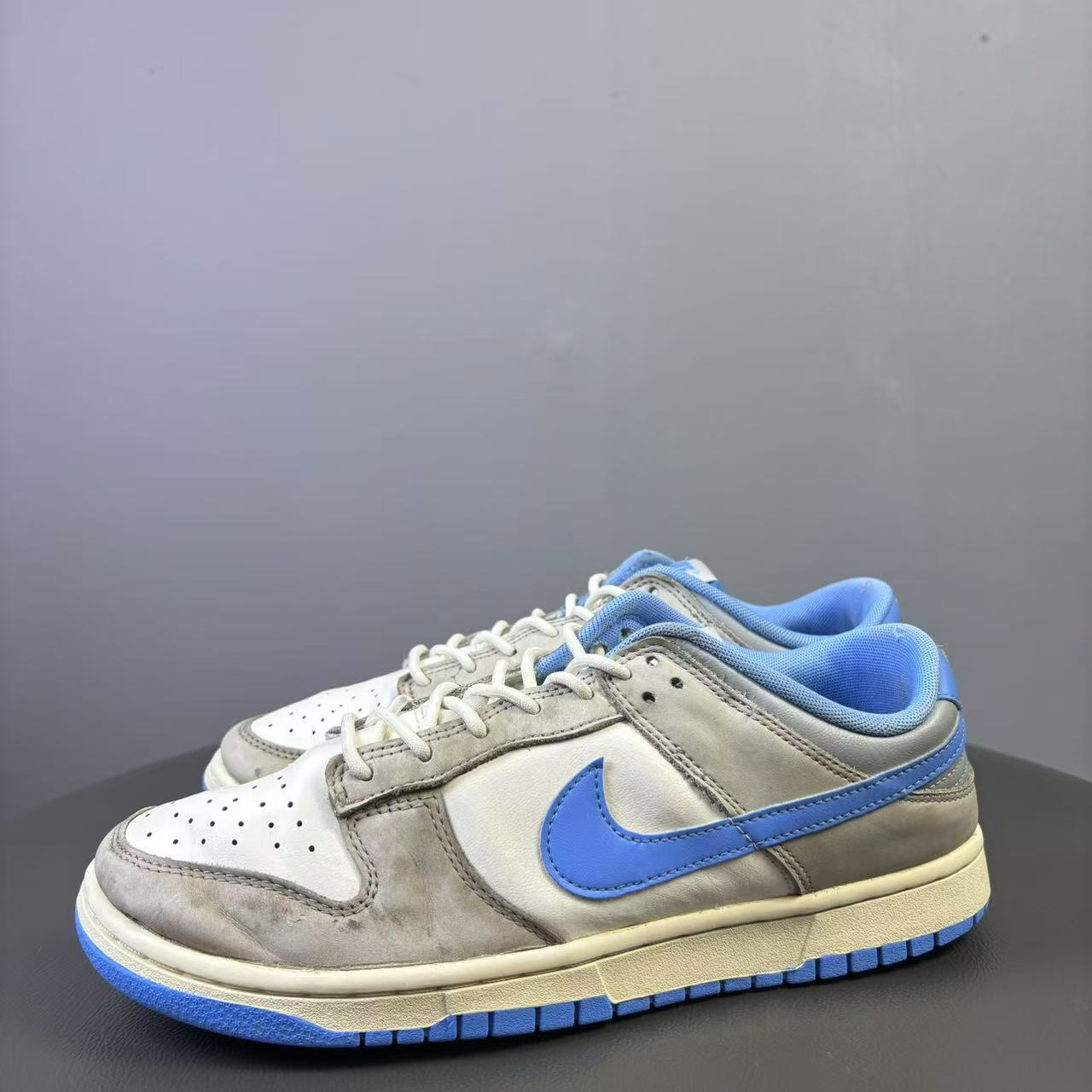 90新 NIKE/耐克 42.5码 NikeDunk灰白蓝球鞋 非原盒