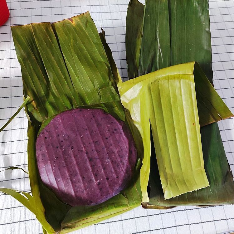新鲜现做云南德宏纯傣族圆片粑粑 紫糯米/白糍粑 苏子粑粑真空1斤