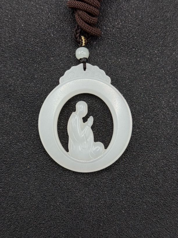 和田玉白玉悟道吊坠