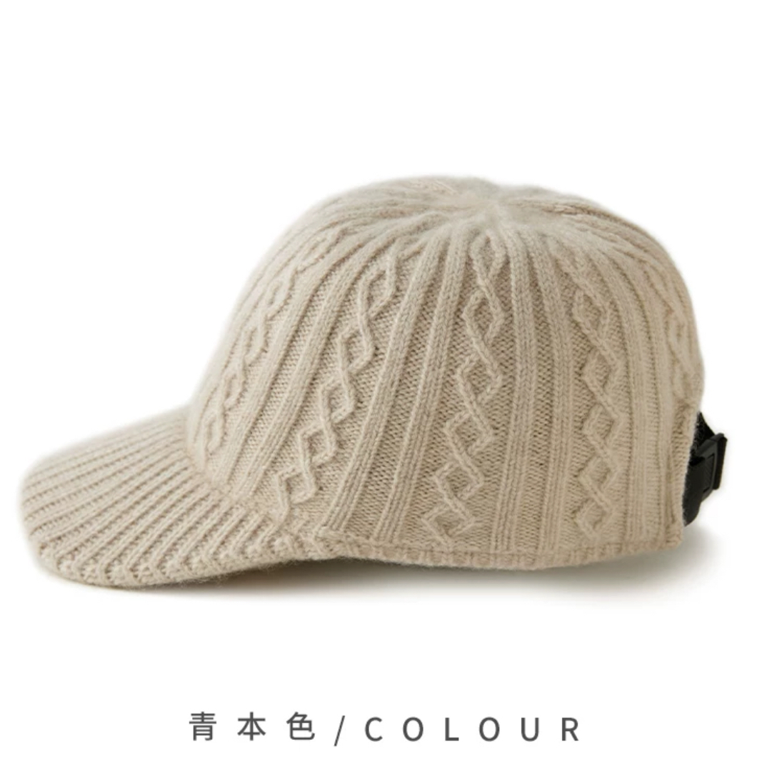 肤若纯山羊绒帽子鸭舌帽棒球帽可调节保暖冷帽时尚休闲