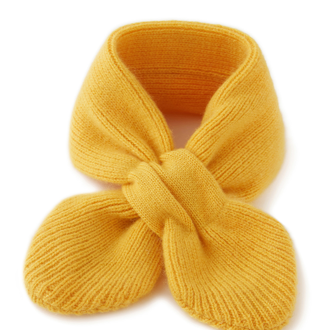 肤若纯羊绒宝宝儿童交叉穿孔加厚保暖护颈围脖围巾