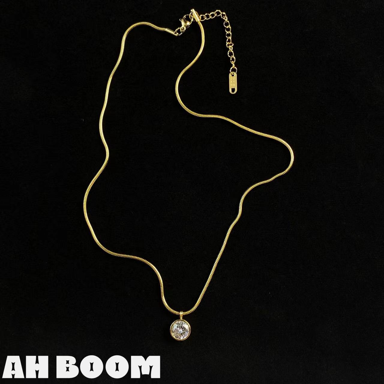 钛钢锆石项链 DG08 单钻经典百搭款项链金色气质小众简约轻奢精致