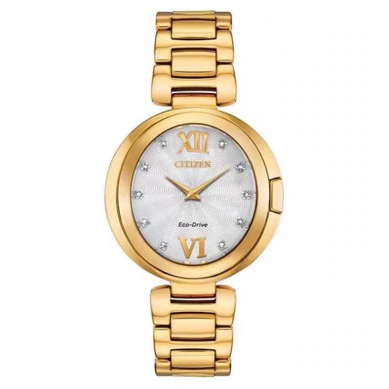 Citizen/西铁城女士光动能腕表鹅蛋款表盘镶钻 34mm EX1512-53A