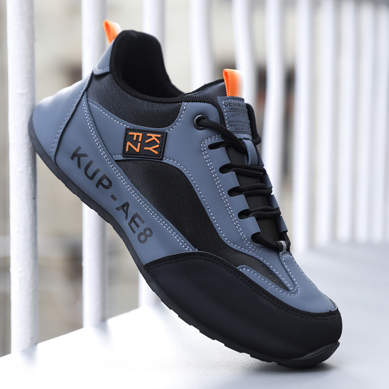 2024新款男鞋皮面防水防滑运动鞋软底潮流百搭高档休闲鞋跑步