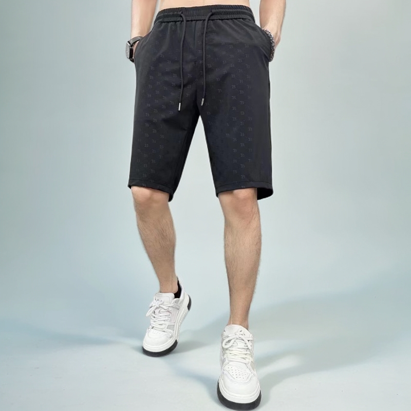 【领士】男士夏季户外凉快透气薄款暗花小B高弹宽松五分短裤6320