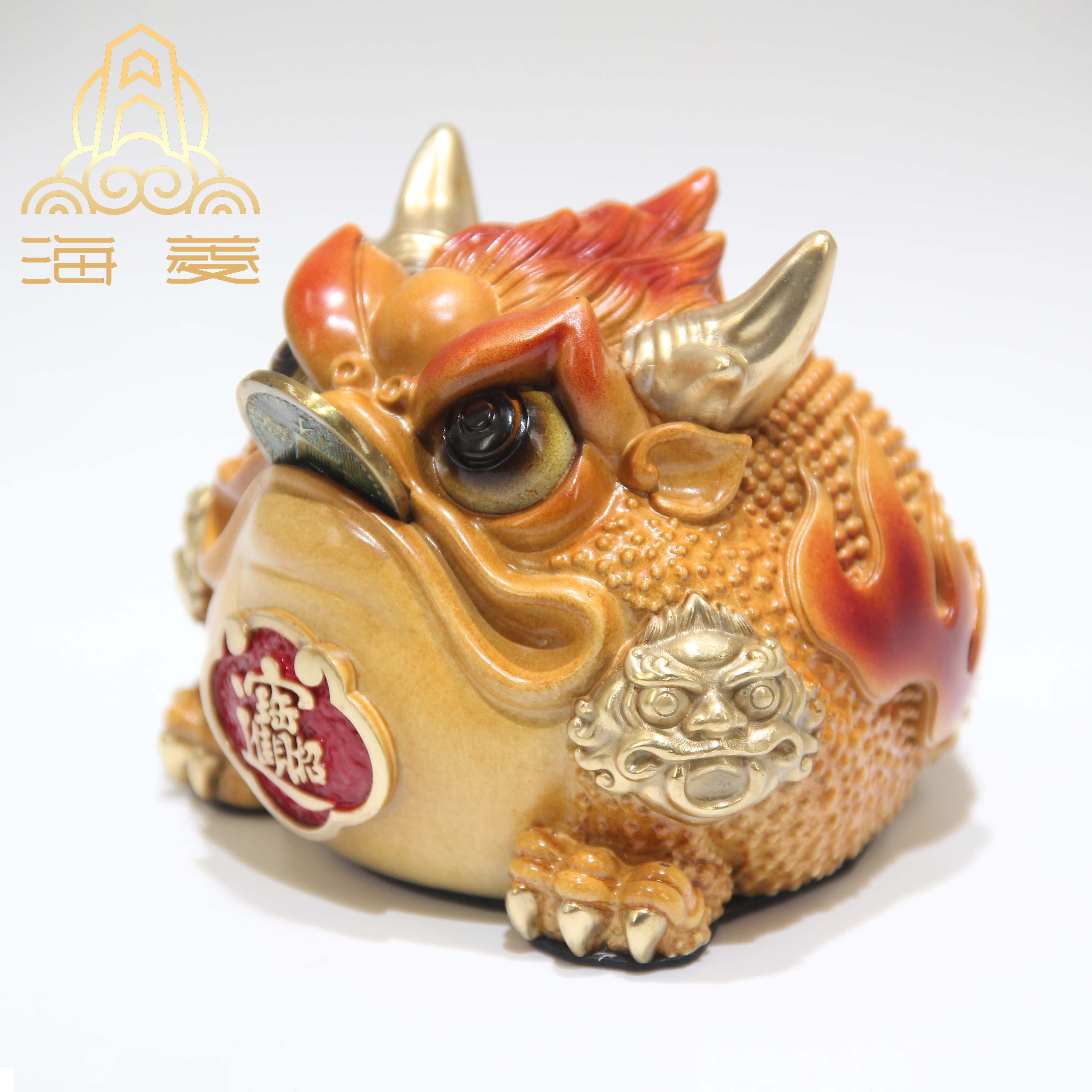 【龙角金蟾】全黄铜摆件家居装饰品乔迁开业公司办公室客厅摆件工艺