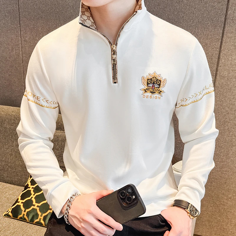 2024新品太空棉小蜜蜂刺绣立领卫衣拉链长袖（总裁版）