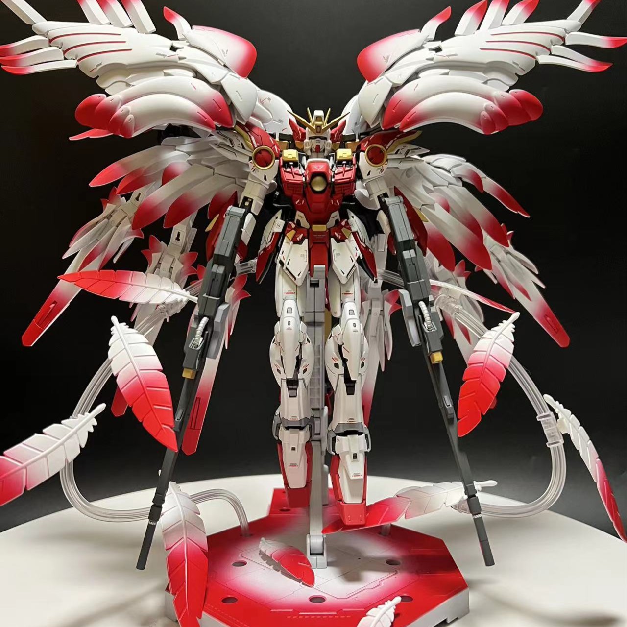 【喷涂】MG 1/100飞翼零式掉毛 EW VER KA烈焰白雪姬 高达拼装模型