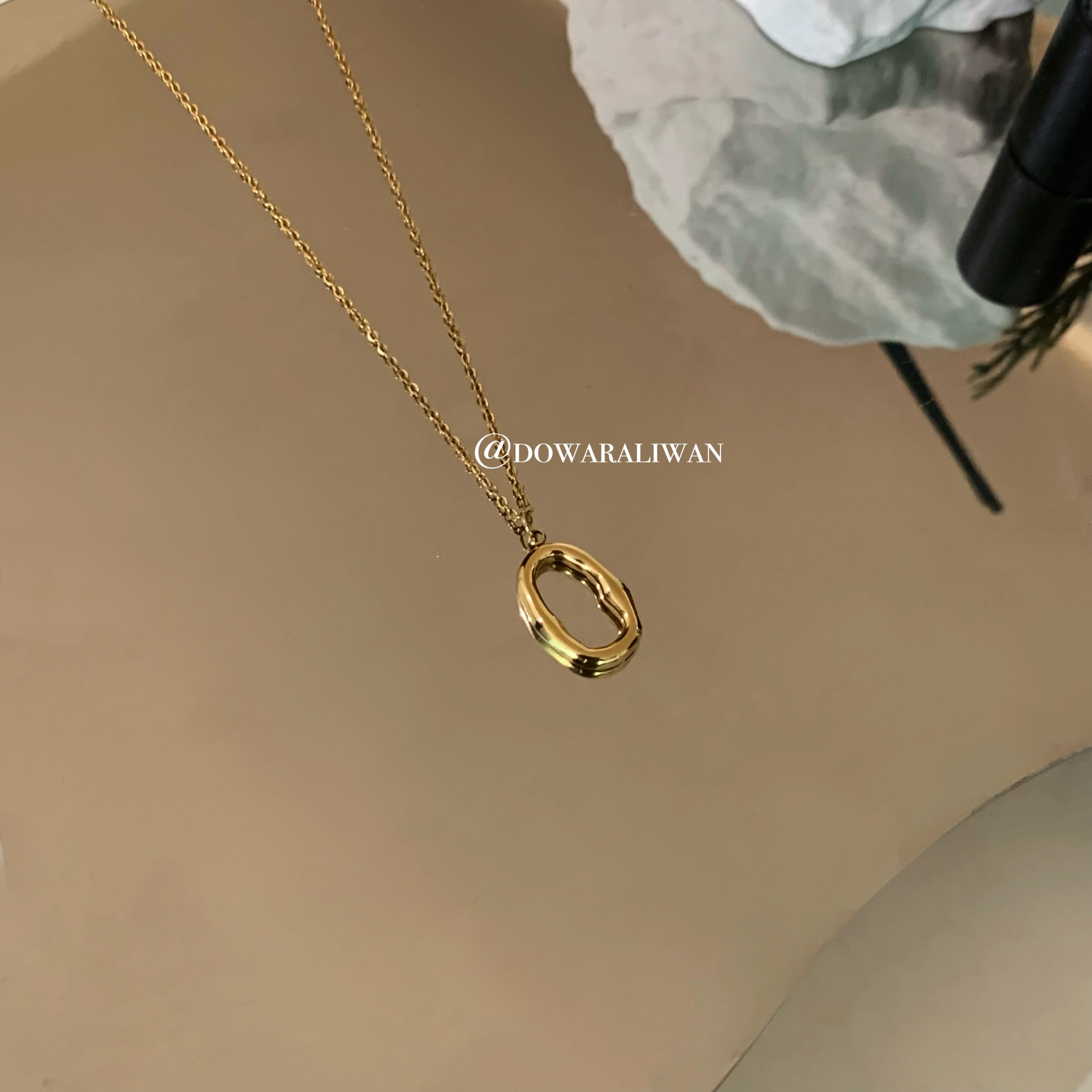 钛钢项链 现货2102D大婉同款椭圆项链