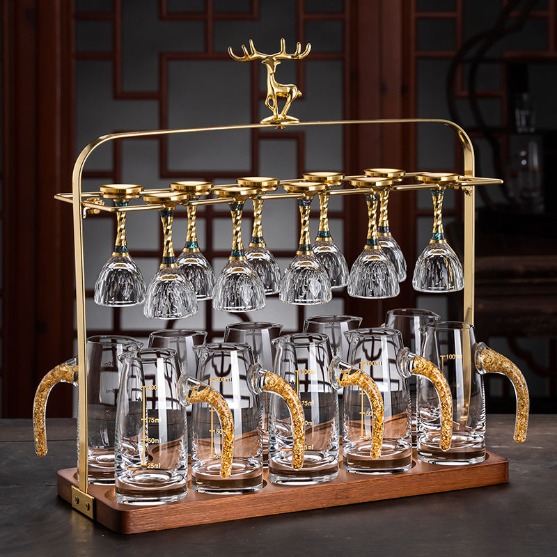 分酒器白酒杯高档玻璃套装家用高脚杯送礼酒具套装高档上档次轻奢