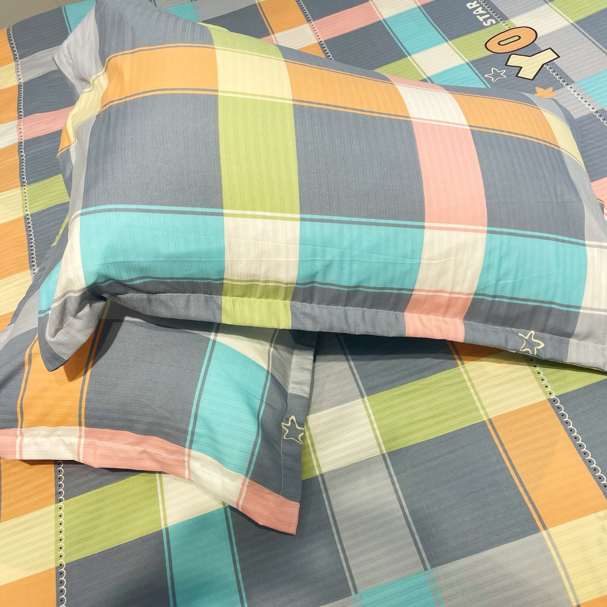 秋冬加厚加密斜纹标准枕套一对48*74柔软亲肤保暖【彩色格调】