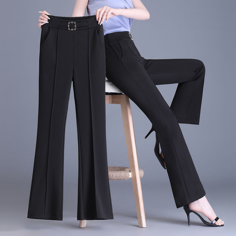 女微喇裤抗皱显瘦2025年春秋新款垂感高腰女显瘦喇叭裤复古喇叭裤