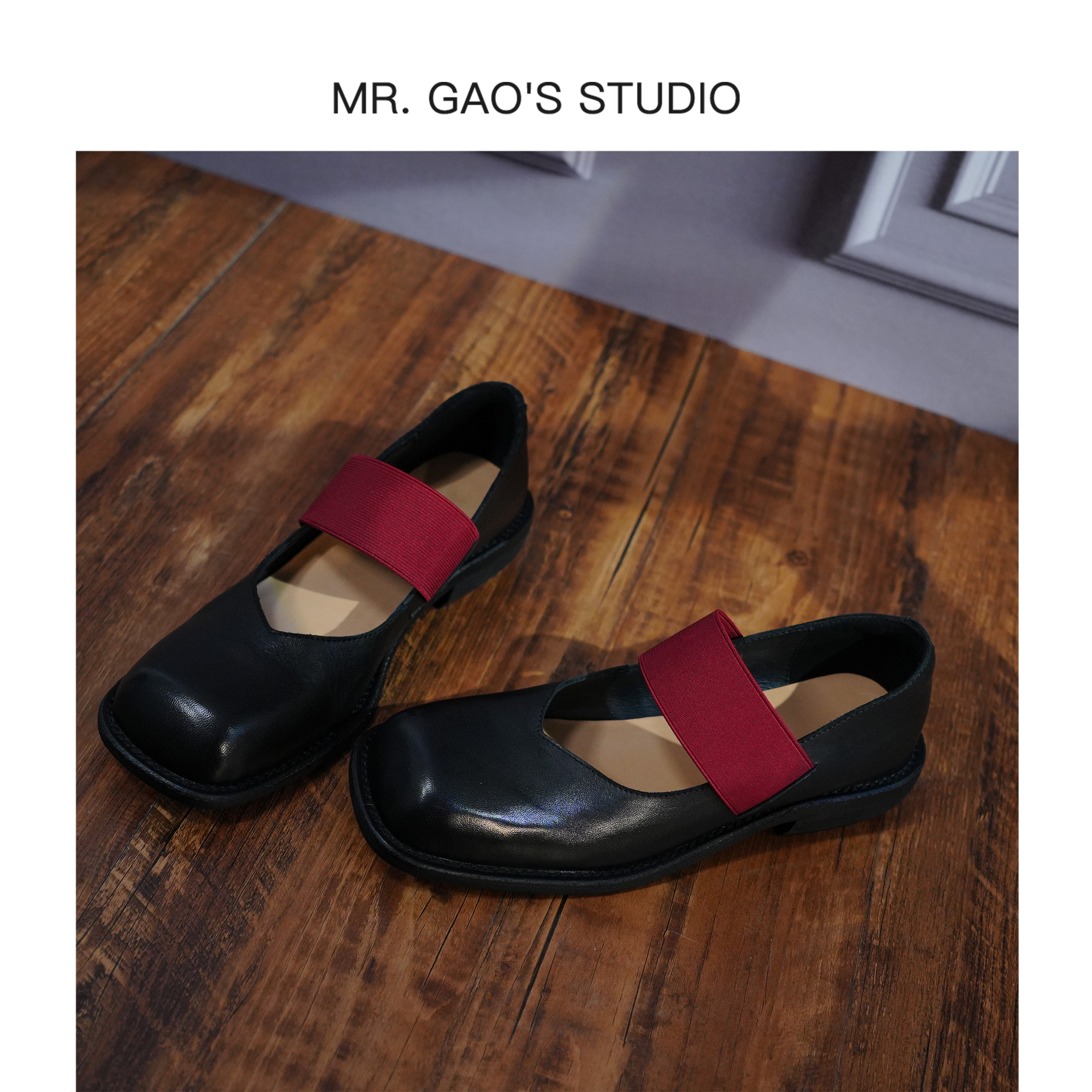 【Mr.Gao】减龄方头复古玛丽珍鞋粗跟真皮软底乐福鞋一字带浅口女鞋