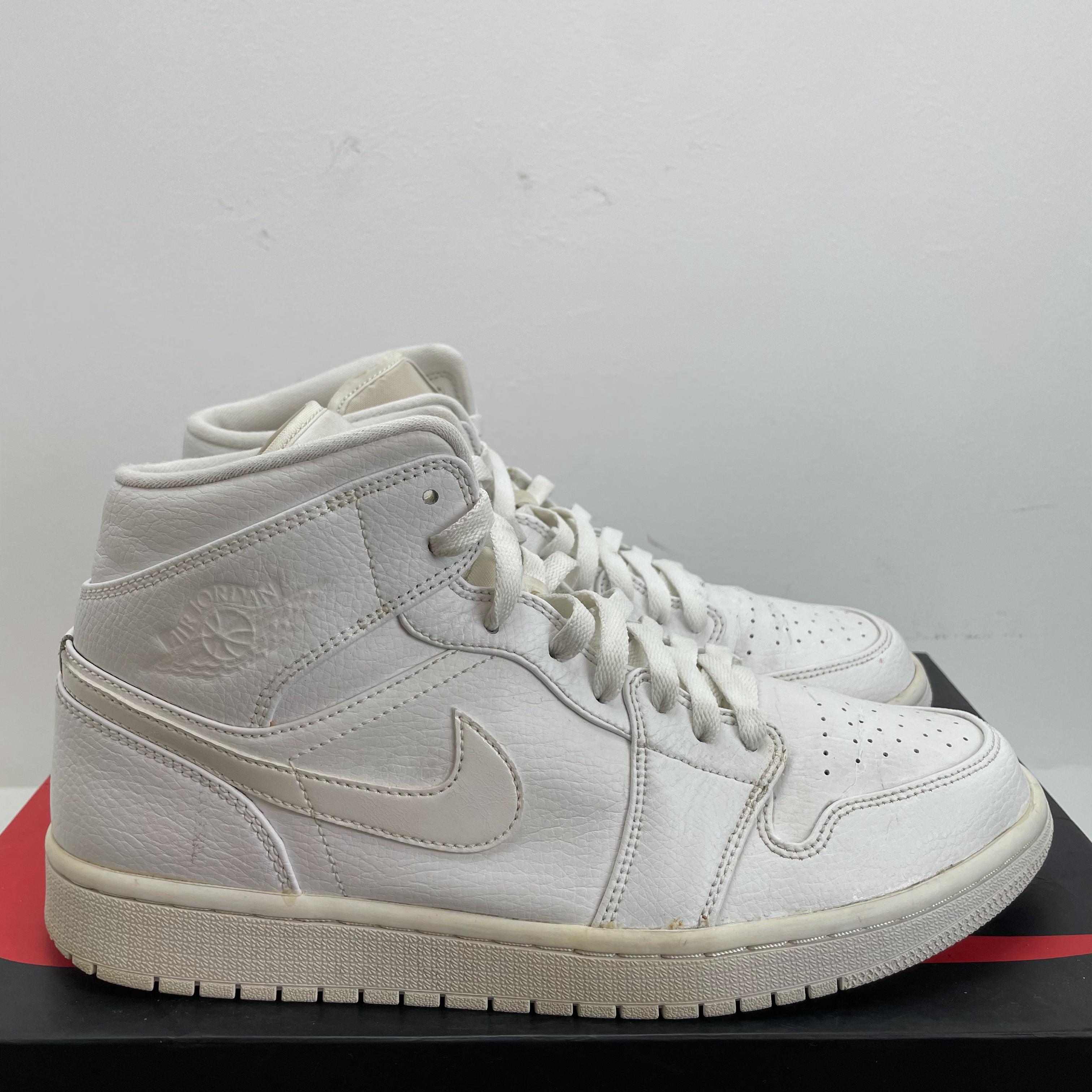 90新 NIKE/耐克 43码 AJ1 休闲鞋 纯白 无盒 