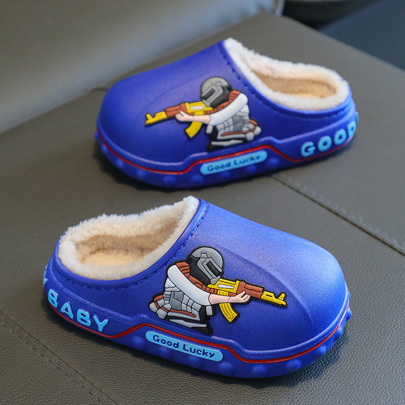 儿童棉拖鞋冬季加绒加厚保暖卡通亲子软底可爱防滑防水无味保暖