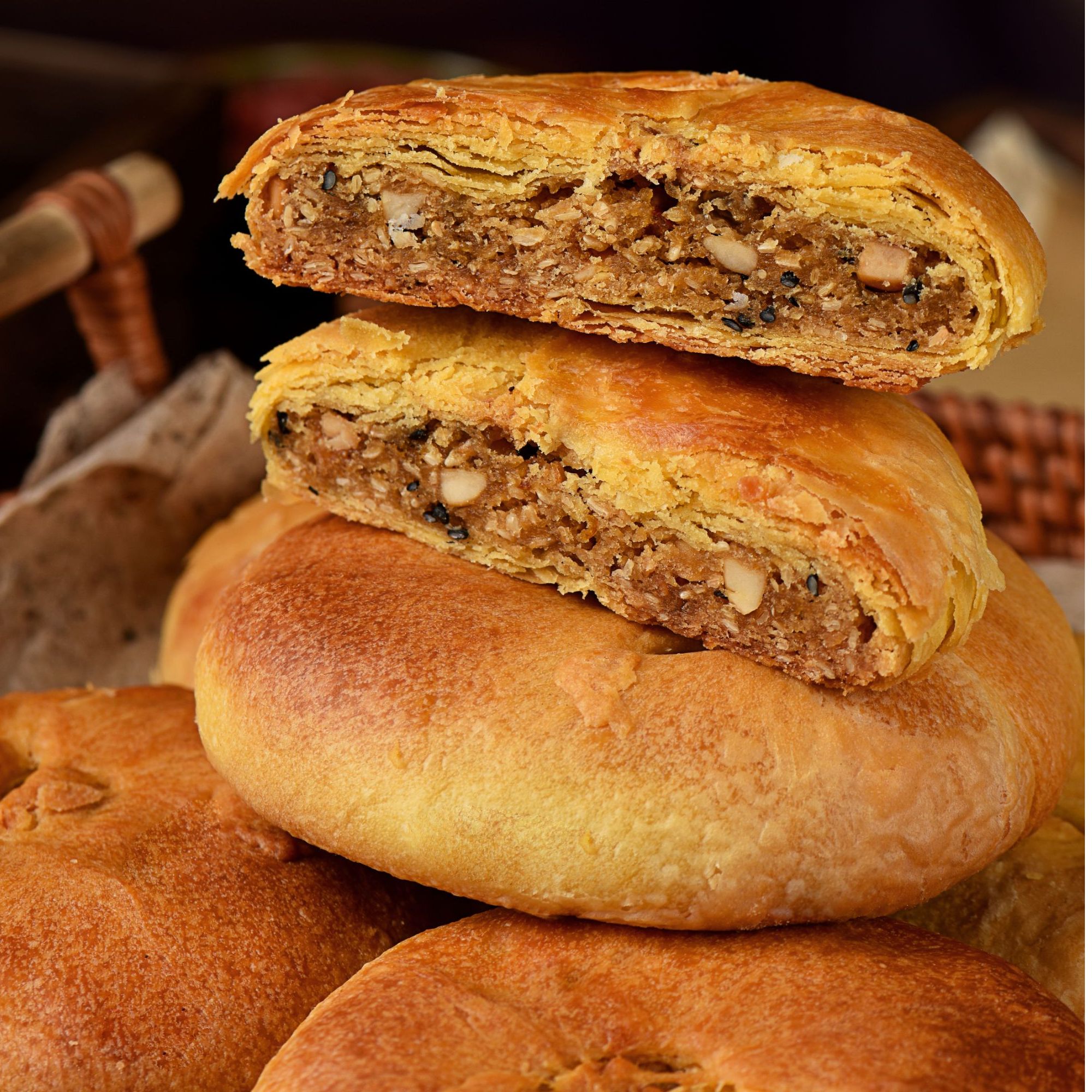 南部县酥皮中秋老式月饼 冰糖花生桔皮四川8090后儿时记忆味道