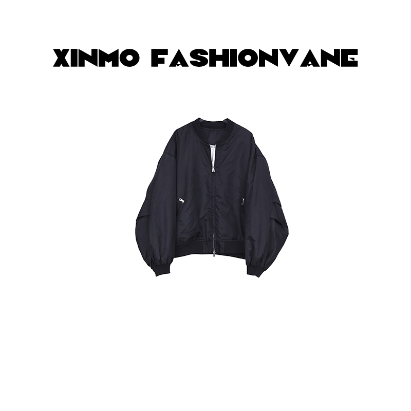 【XINMO】秋冬高级感拉链宽松外套时尚休闲棒球服C24072415