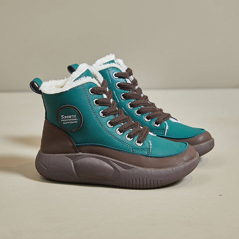 2023新款加绒高帮女鞋加厚保暖厚底雪地靴百搭鞋子RM628-1//ZRR