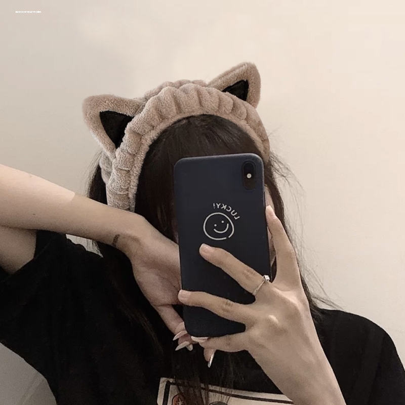 猫耳毛绒束发带设计百搭新款少女洗脸甜妹外出发饰质感时尚小众