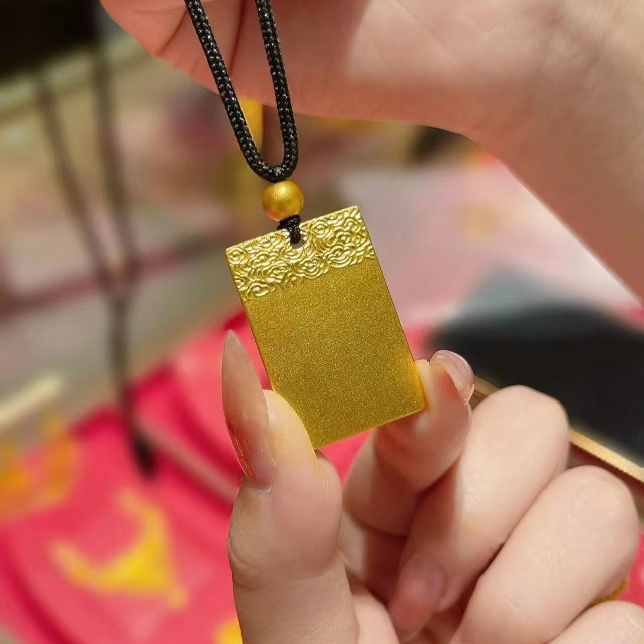  赛菲尔万足®足金古法祥云平安无事牌男女都可戴95469/95470