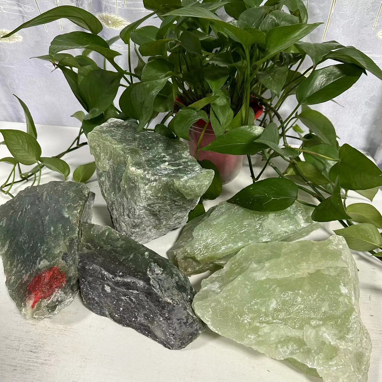【李金矿业】蛇纹石玉未镶嵌多样性随机发一摆件玉石19