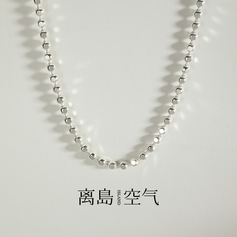 链子925银 离岛空气碎银OT纯银项链