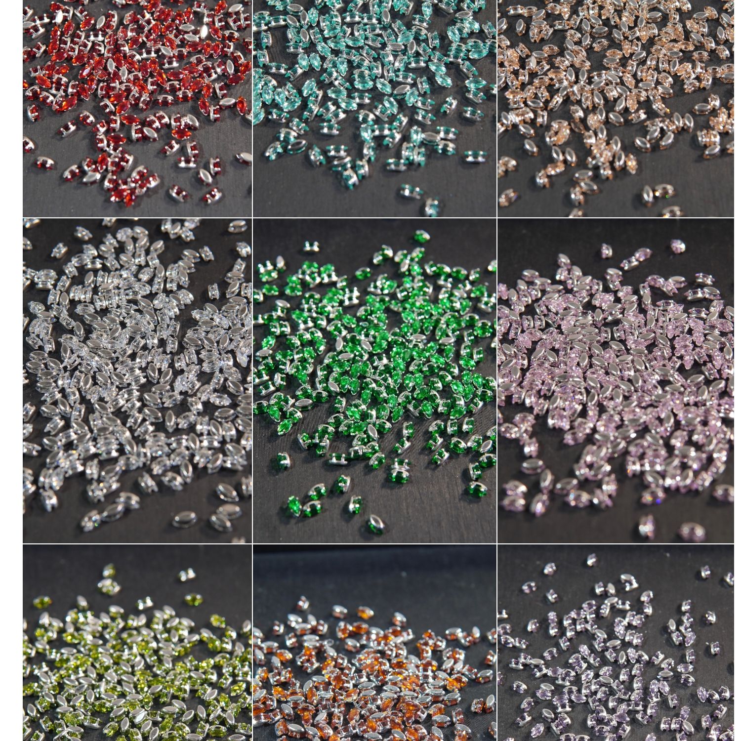 4×4正方3×6长方四爪马眼六爪马眼水滴抓钻全系全颜色DIY饰品配件