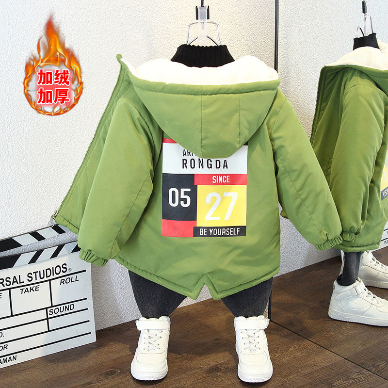 【冬款上新】男童棉服冬装2023宝宝冬季夹棉外套加绒派克服儿童加