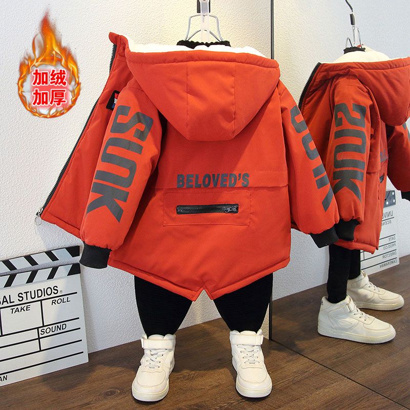 【冬款上新】男童秋冬装加棉外套派克服棉衣时髦洋气中大童冬款加