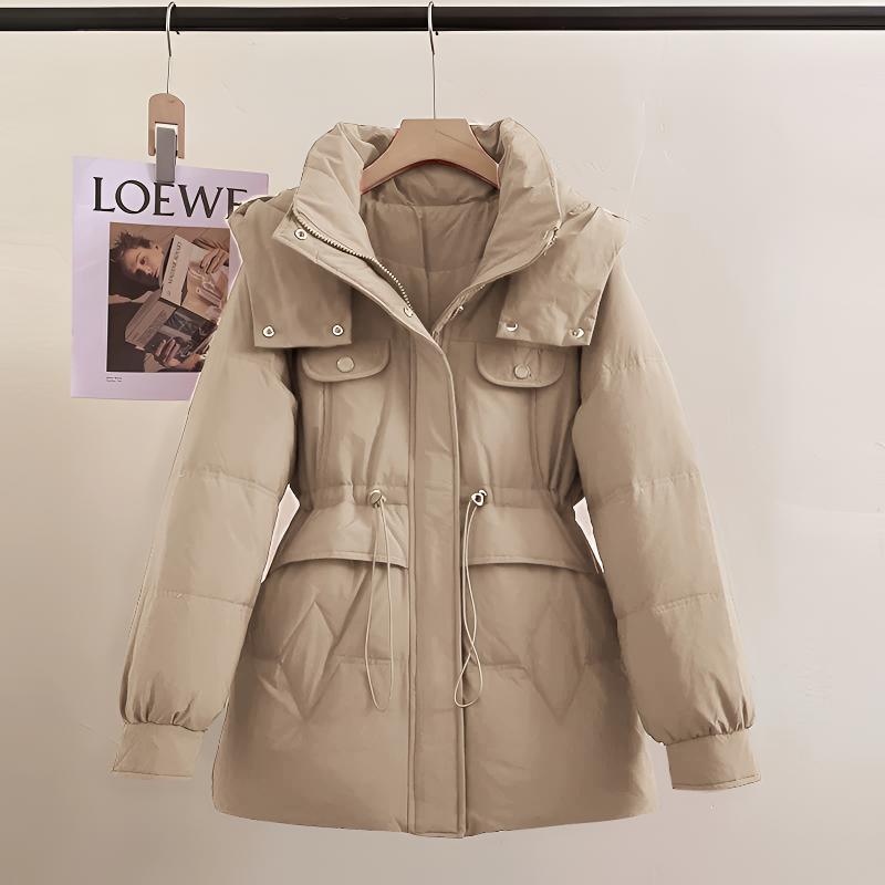 小香风棉服女中长新款冬季外套加厚保暖棉衣韩版冬装时尚百搭棉袄