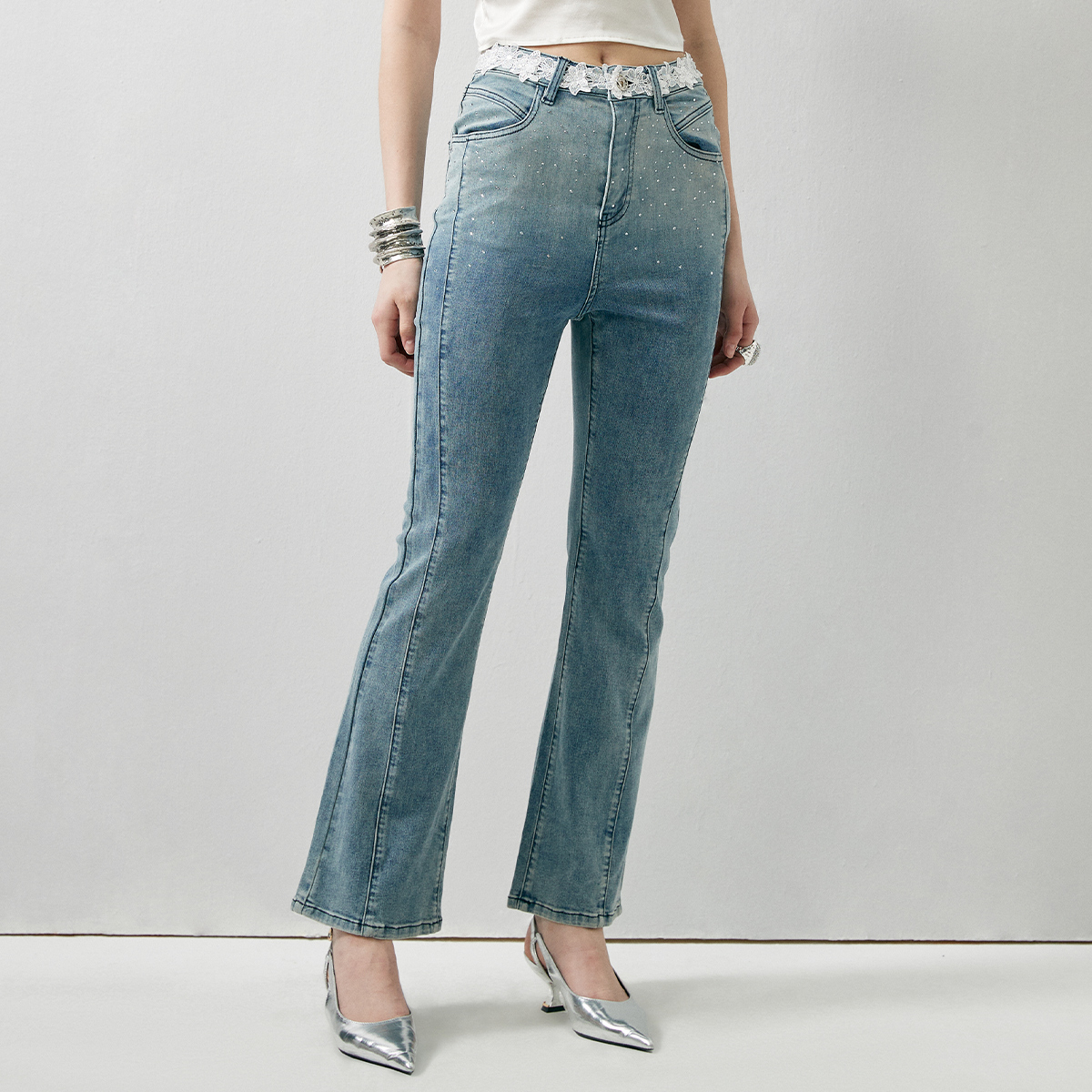 【媛媛女王专享】EVA OUXIU/伊华欧秀牛仔裤42WNK4500