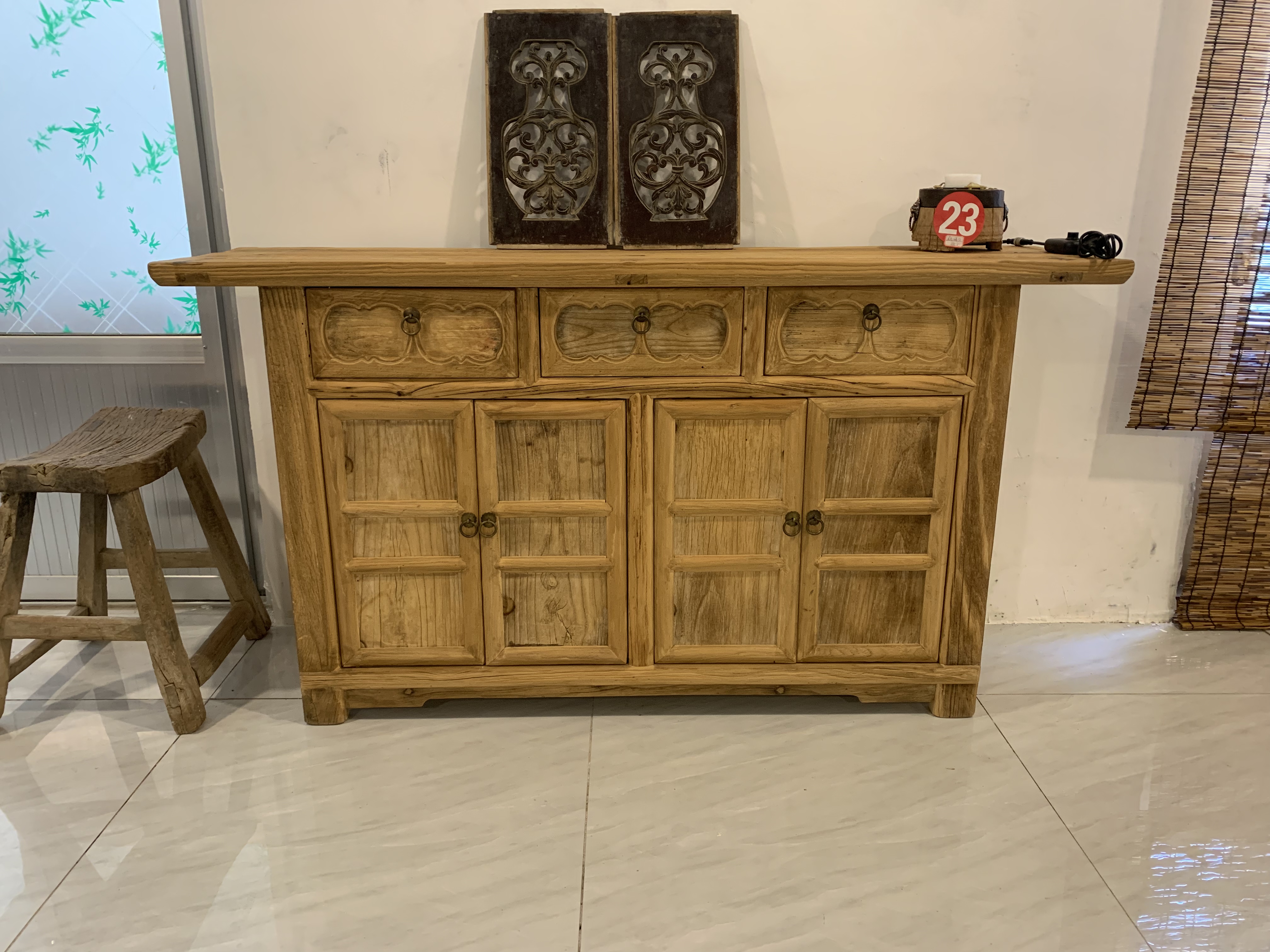 老榆木多功能置物柜