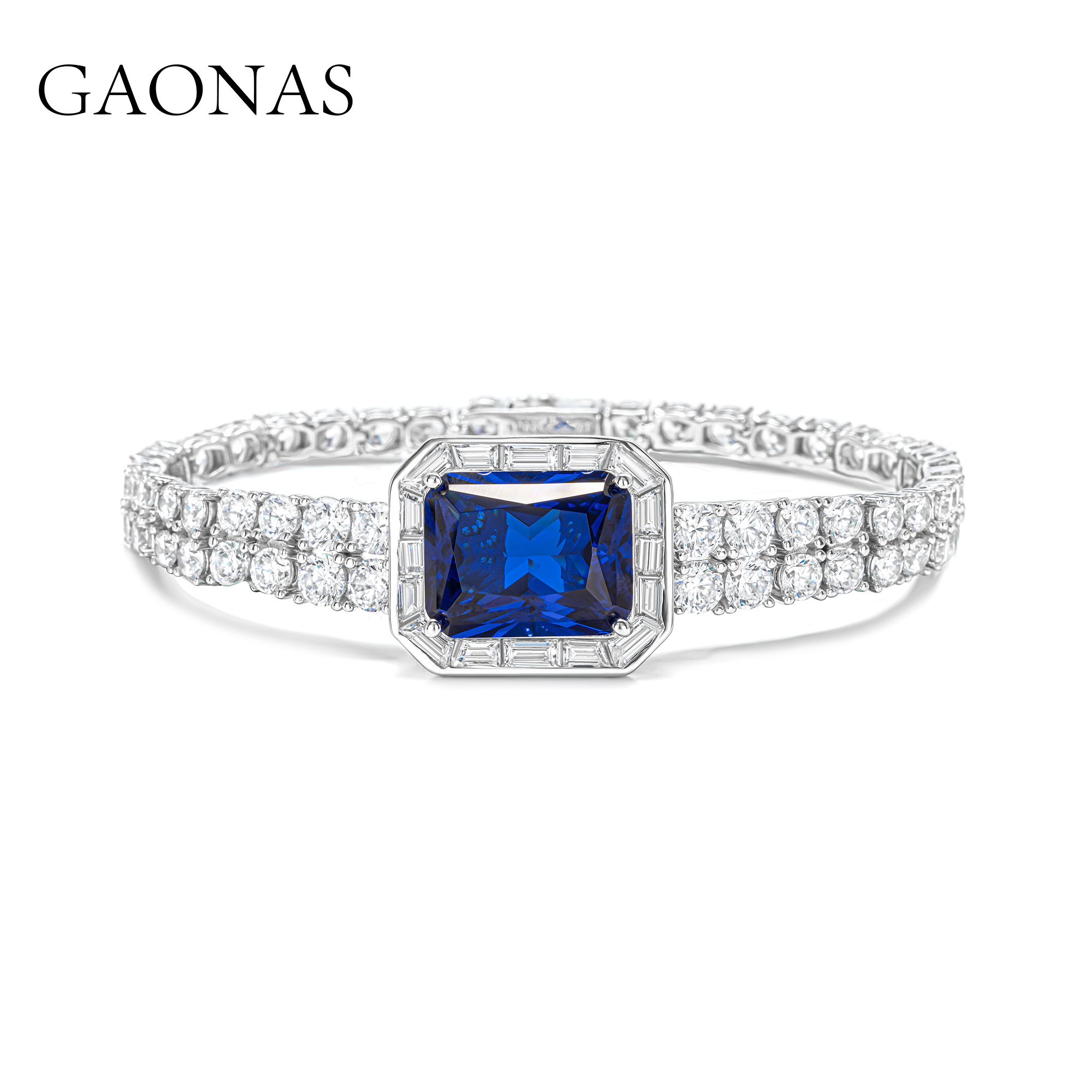 GAONAS 925银合成锆石手链 《星月夜》轻奢蓝色手链BS044300