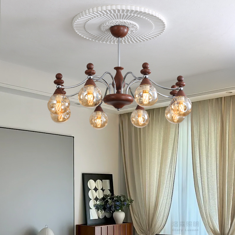 美式客厅吊灯复古南洋风书房灯具卧室大气法式中古vintage餐厅灯