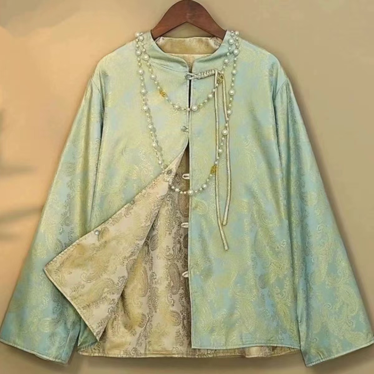 桑蚕丝新中式 复古两面穿 锦缎面 立领开衫 唐装女士外套