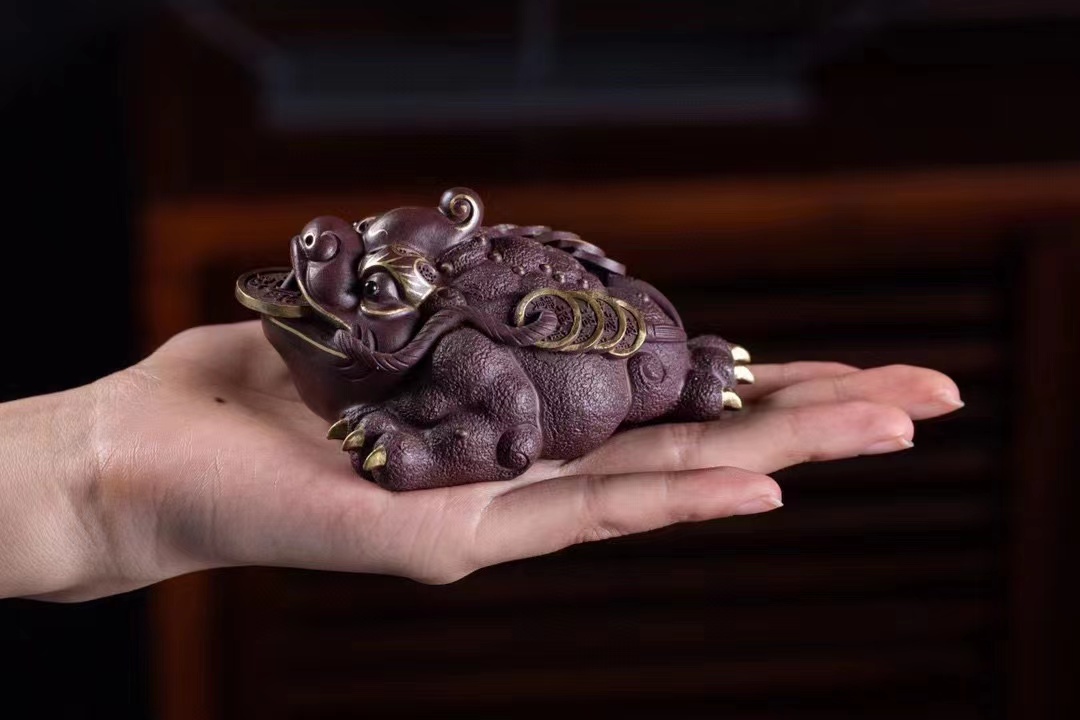 精品紫砂茶宠摆件金蟾王