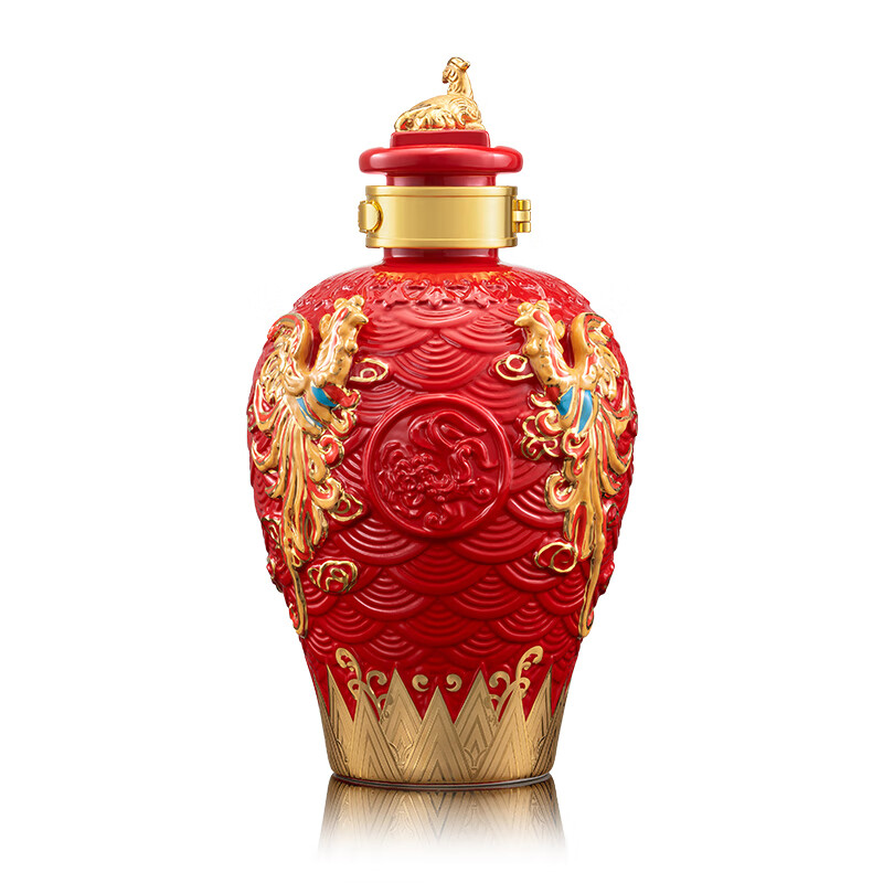 五粮液凤坛中国红浓香型白酒三斤大容量收藏送礼礼盒装52度1.5L