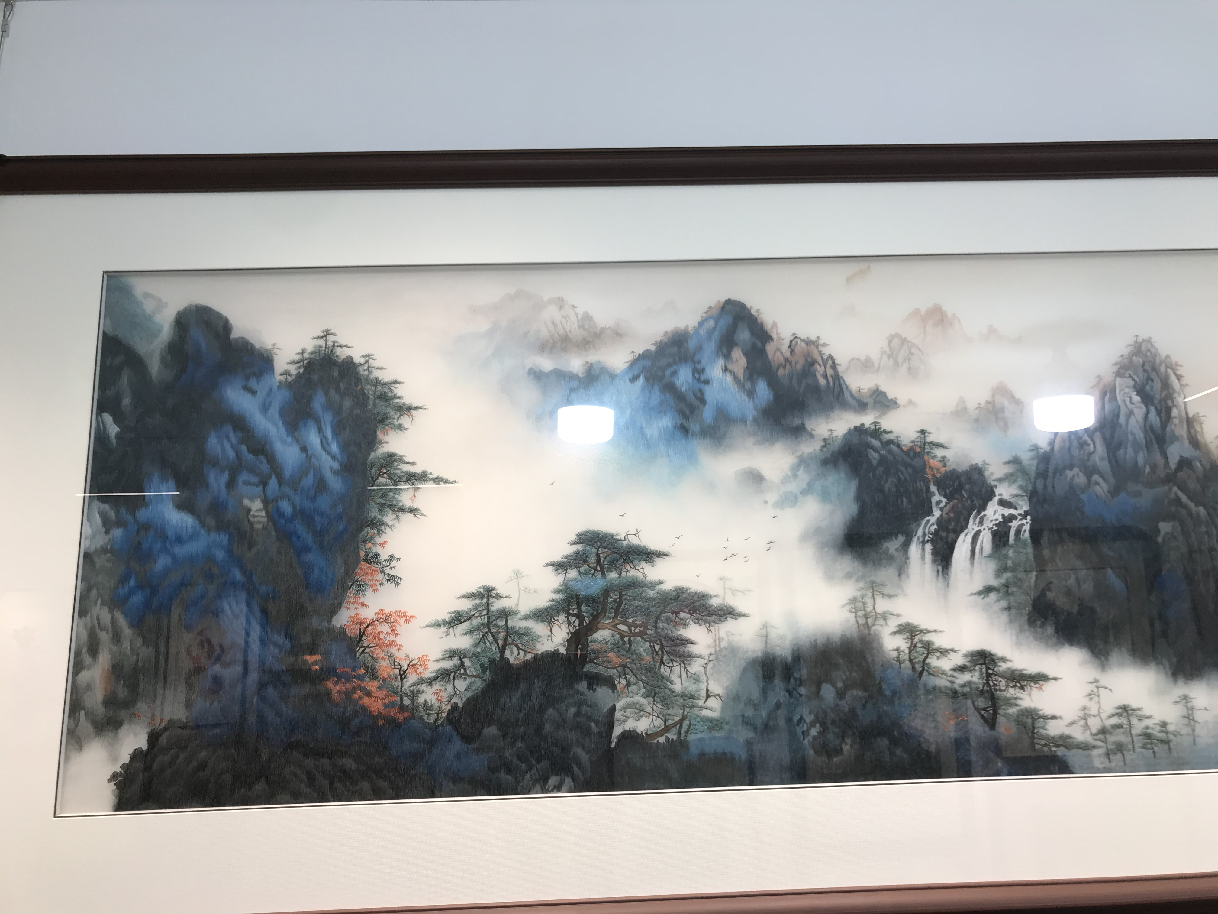 纯手工苏绣单面绣挂画大山水