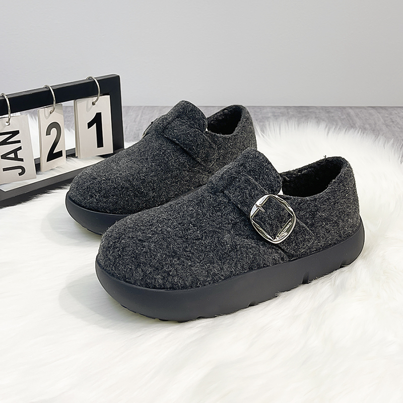 厚底勃肯鞋秋冬女2024新款冬季加绒丑萌毛毛鞋时尚百搭保暖棉鞋