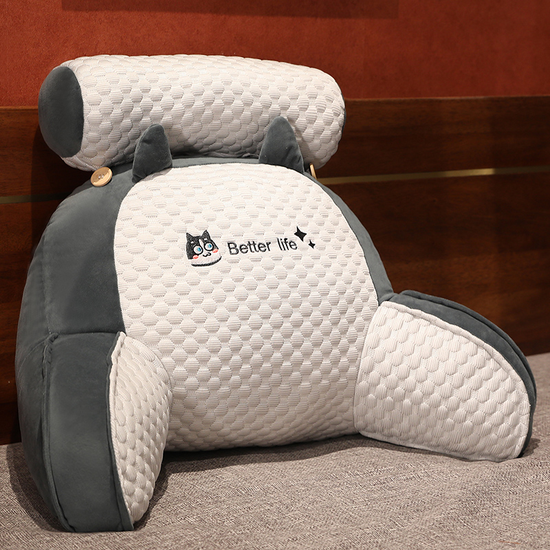 【护颈护腰靠背】冰豆豆床头靠垫软包护靠枕沙发抱枕床靠背宿舍枕靠商品图