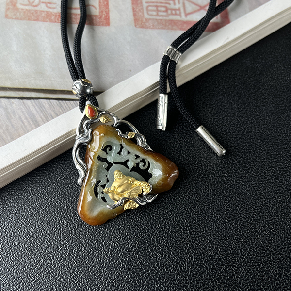 天使原创珠宝设计雕刻精致气质小众复古精美镶嵌个性S925翡翠饰品