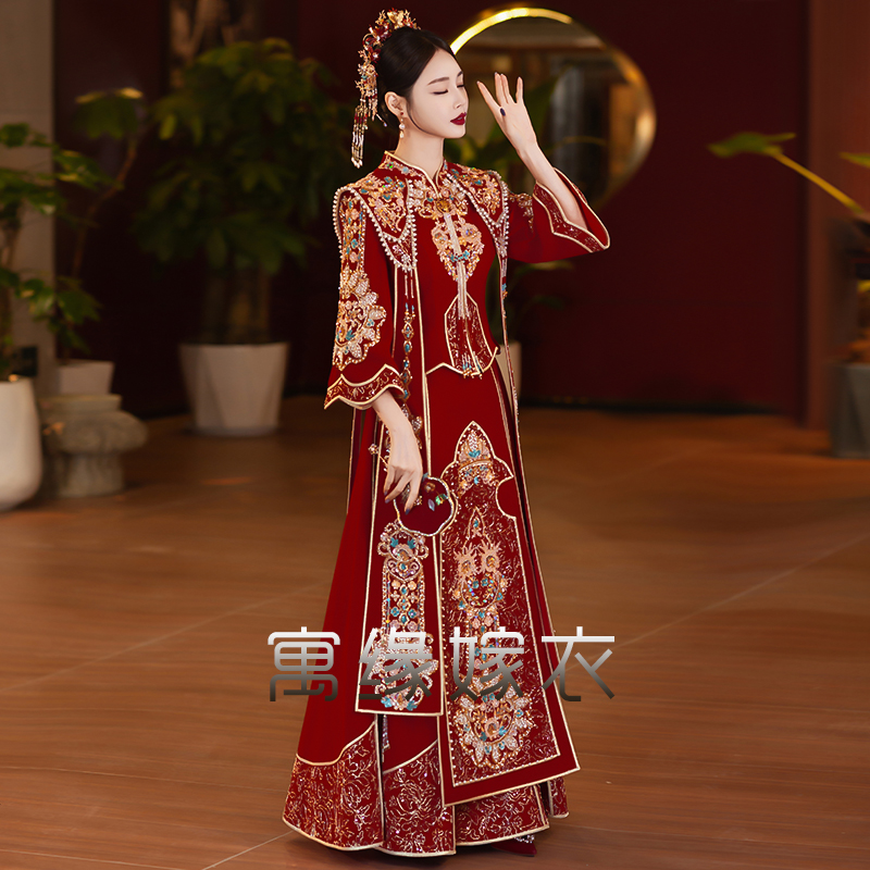 奢华大摆秀禾服2025新款设计嫁衣新娘结婚中式显瘦敬酒服迎亲服