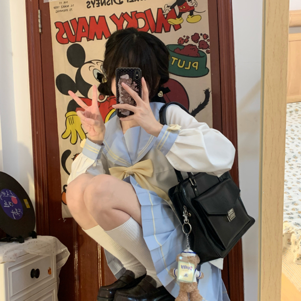 川岛琦喵星人幼稚园甜美可爱套装水手服幼稚园套装