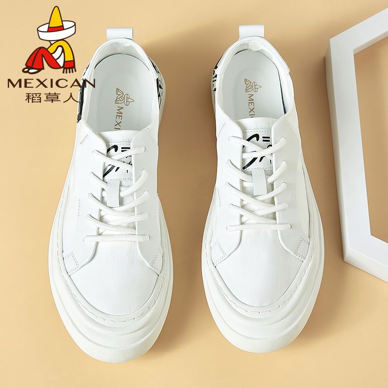 Mexican/稻草人D2326男鞋透气休闲帆布鞋小白鞋男百搭板鞋男
