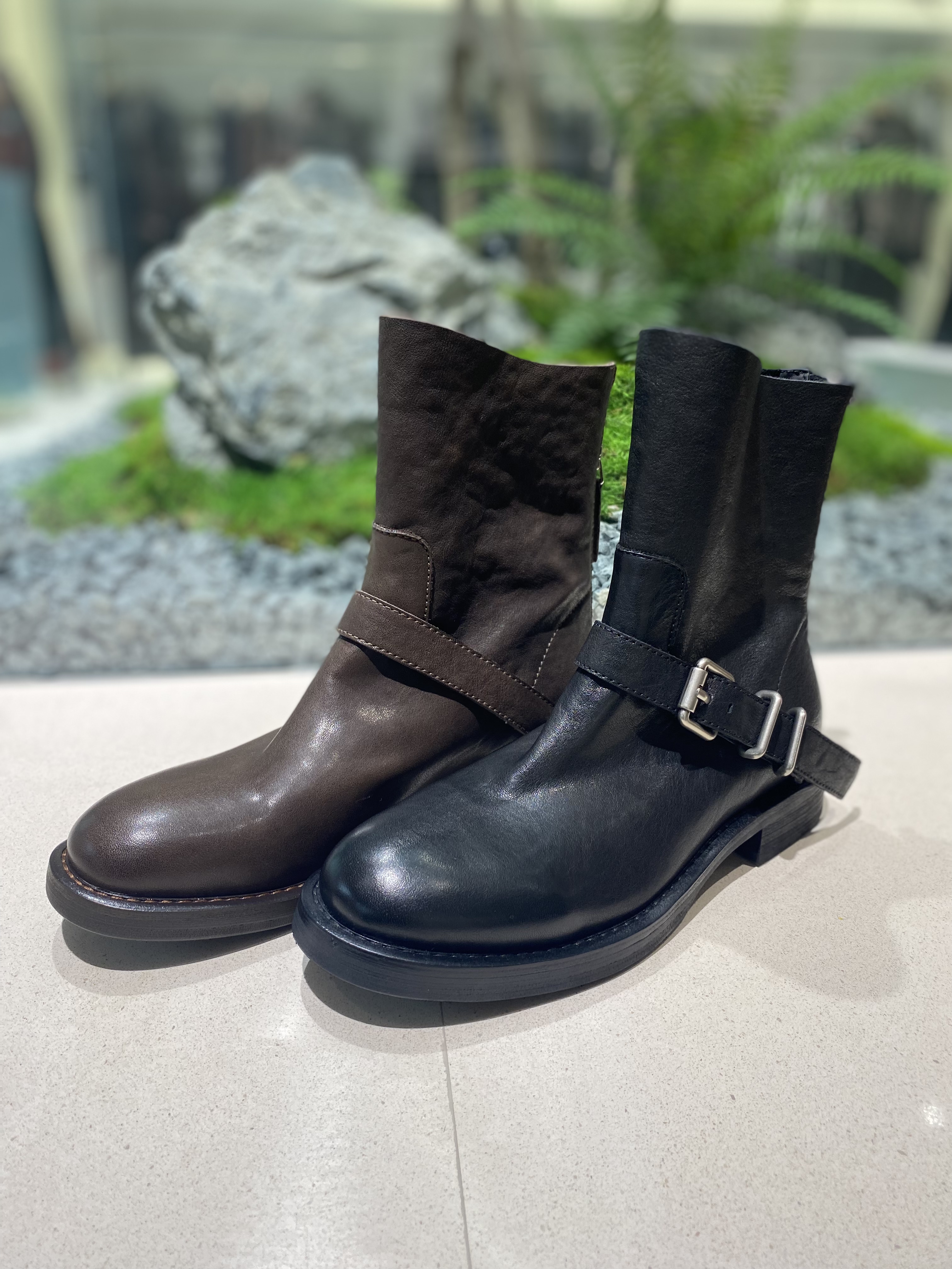 KAKA NUOYA卡卡诺亚  1957  复古英伦风搭扣后拉链切尔西短靴HD