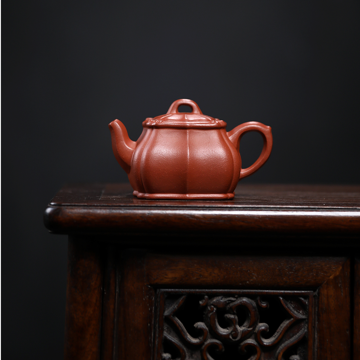 宜兴紫砂壶纯手工电窑烧制出水暴爽光素无刻绘原矿朱泥筋纹如意