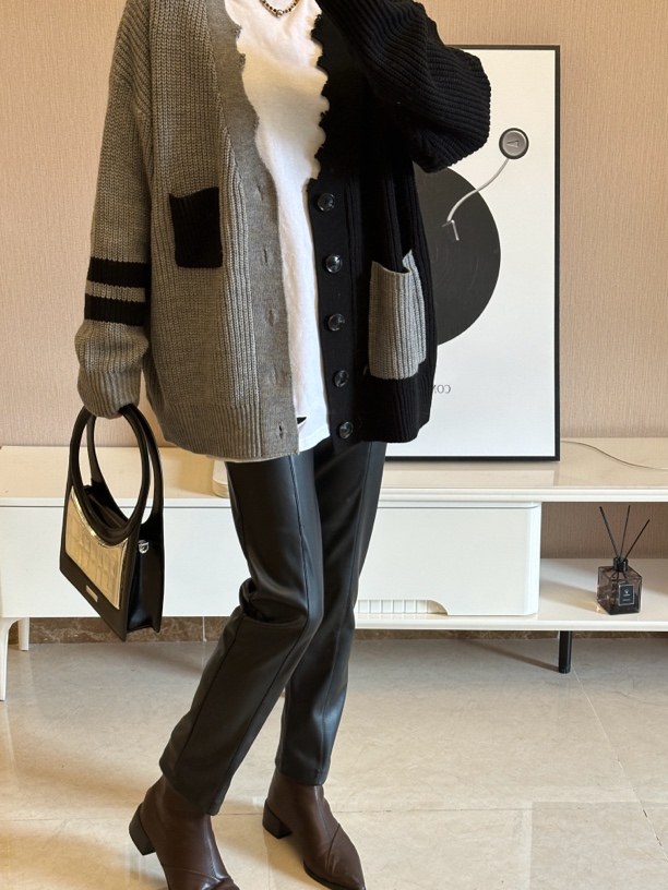 蛋白皮显瘦烟管裤时尚百搭