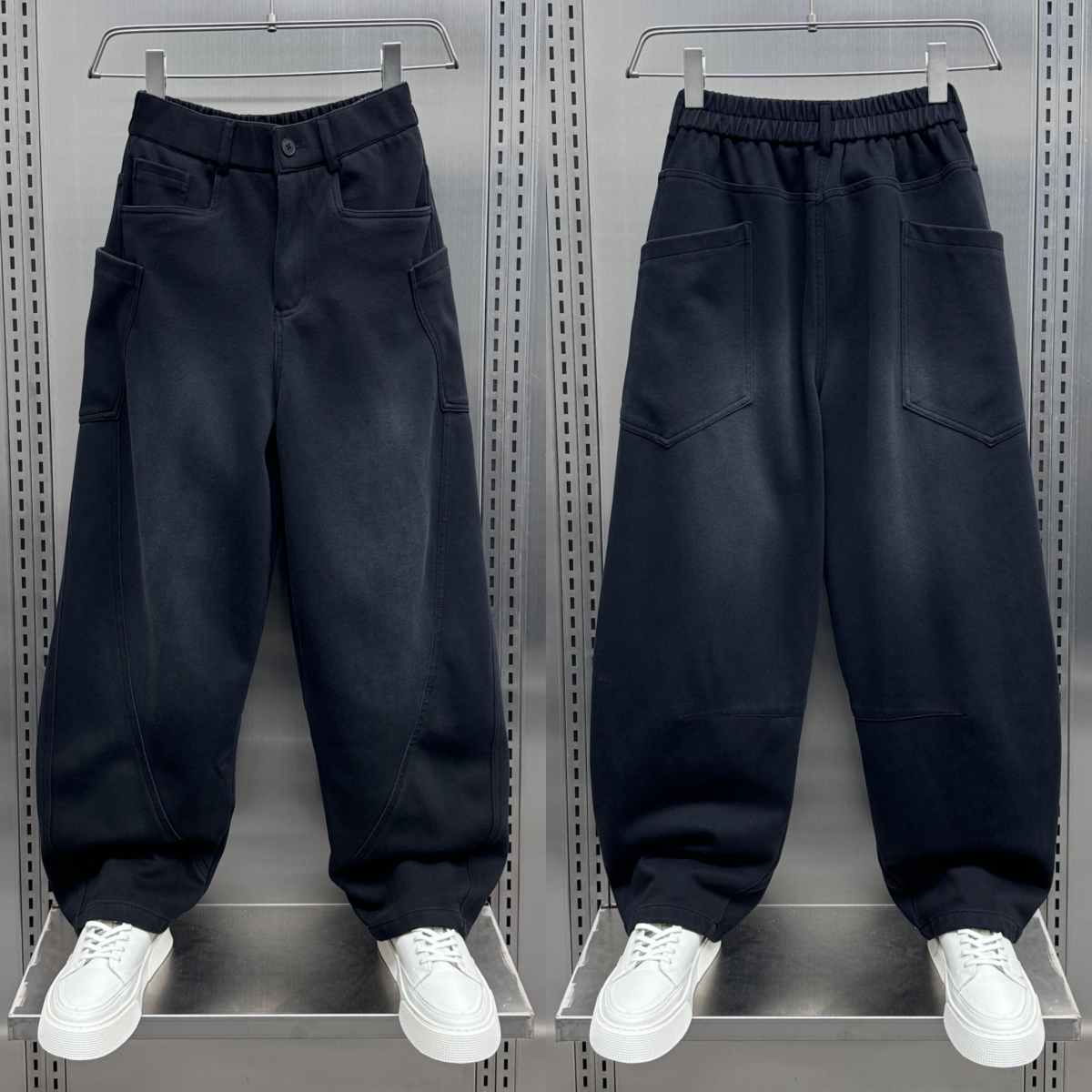 休闲裤男士2025秋冬新款宽松加绒卫裤潮牌青年百搭帅气直脚弯刀裤