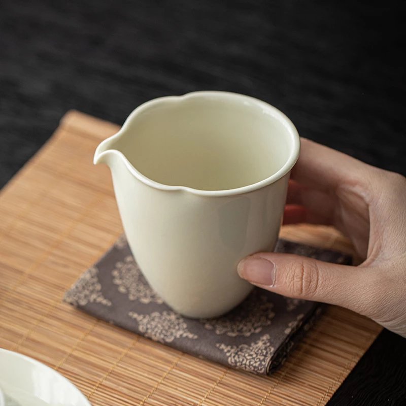 陶非鱼定窑黄花口公道杯陶瓷茶简约高档家用茶具茶杯公道杯_珠宝文玩